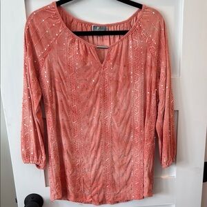 JM Collection Coral Blouse with Elegant Design